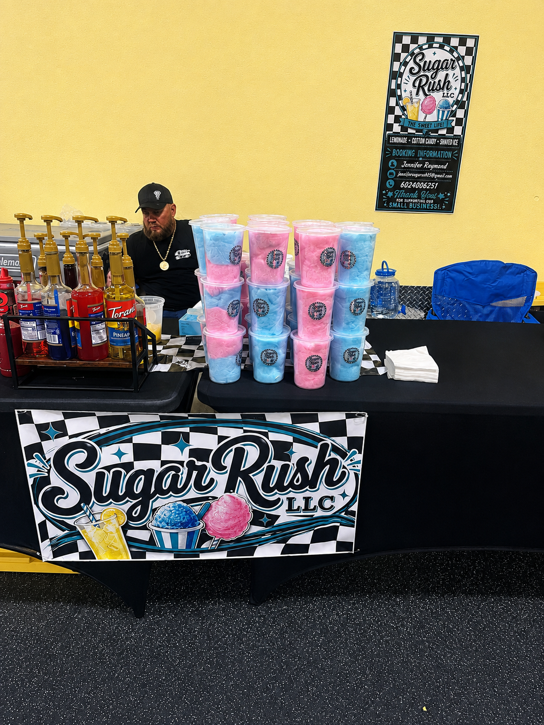 Sugar Rush cart set up and ready for an event