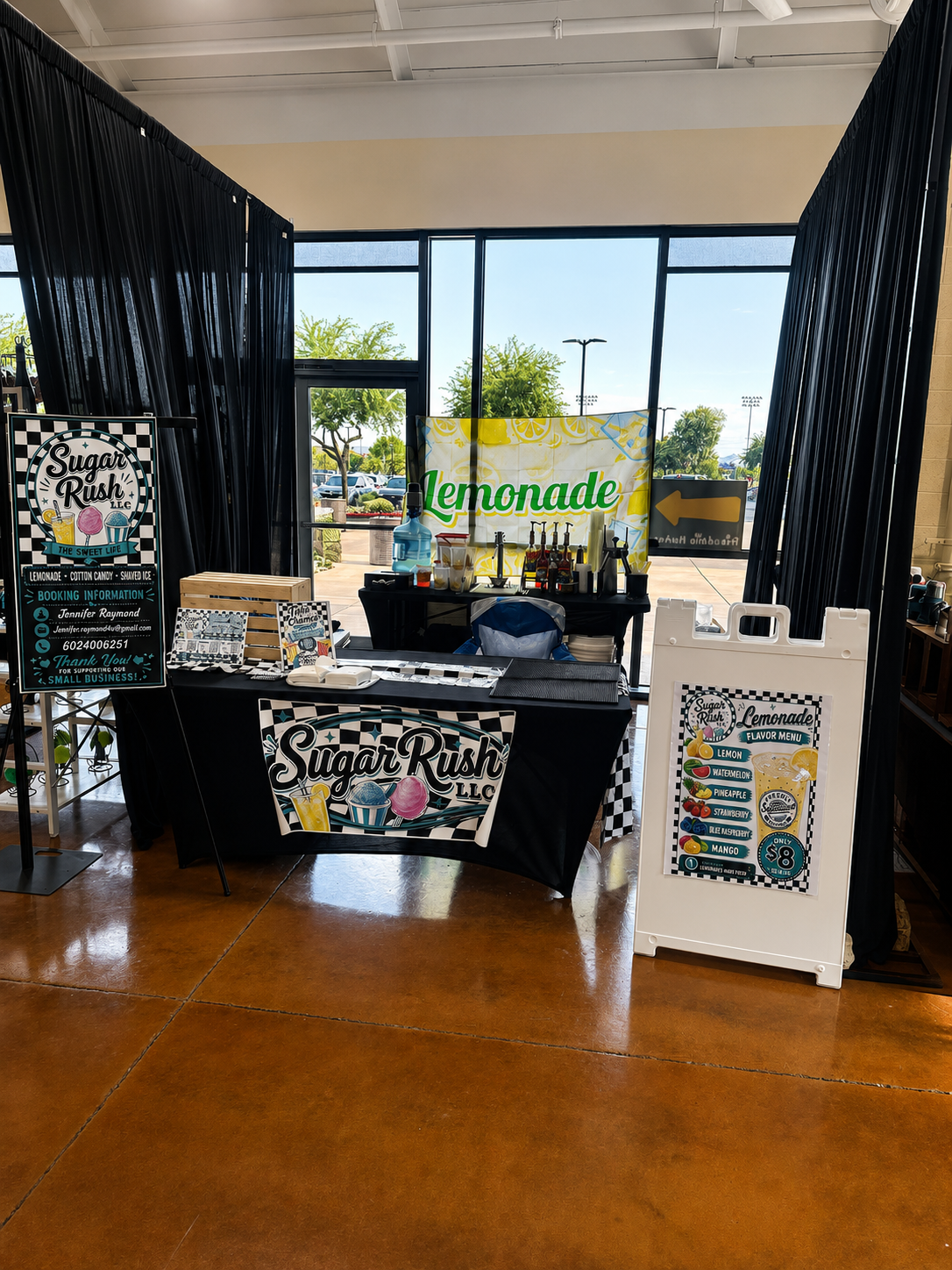 Sugar Rush cart fully set up at an event